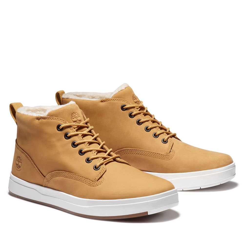 Timberland Chukka Μποτακια Ανδρικα Καφε - Davis Square Waterproof - Greece 9138406-EP